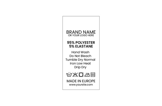 Štítky na starostlivosť o textílie Model TC-M182