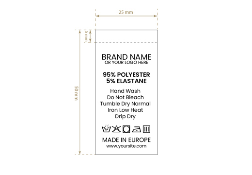 Štítky na starostlivosť o textílie Model TC-M182