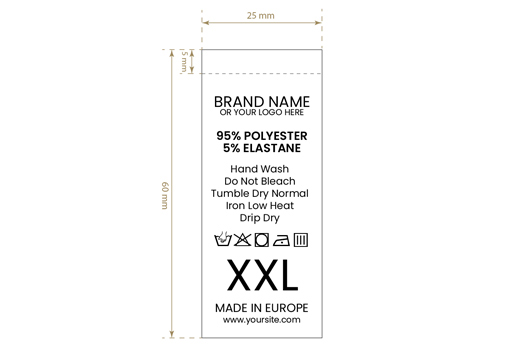 Štítky na starostlivosť o textílie Model TC-M184