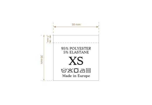 Štítky na starostlivosť o textílie Model TC-M189