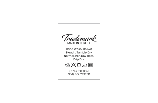 Štítky na starostlivosť o textílie Model TC-M190