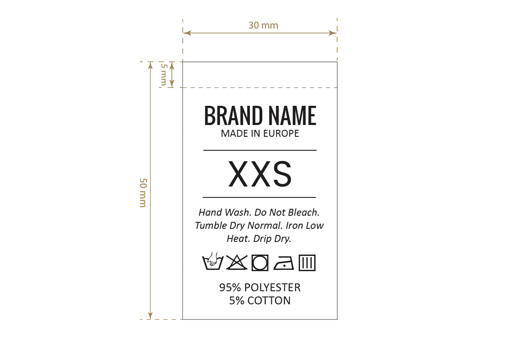 Štítky na starostlivosť o textílie Model TC-M192