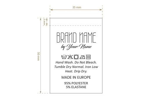 Štítky na starostlivosť o textílie Model TC-M197