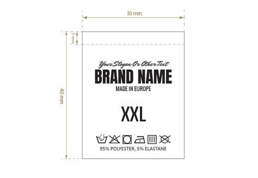 Štítky na starostlivosť o textílie Model TC-M300