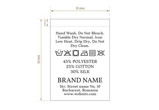 Štítky na starostlivosť o textílie TC-M301