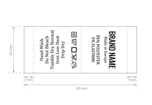 Štítky na starostlivosť o textílie Model TC-M25