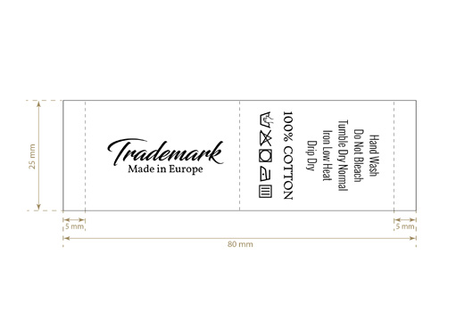 Štítky na starostlivosť o textílie Model TC-M28