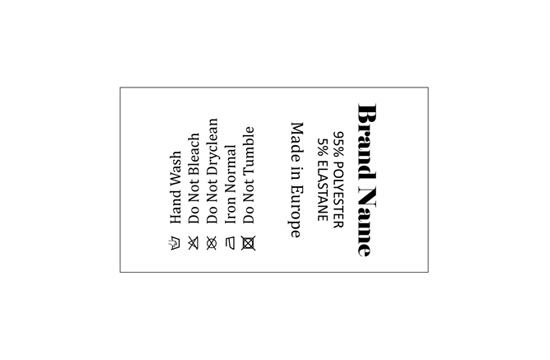 Štítky na starostlivosť o textílie Model TC-M29