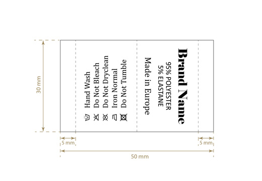 Štítky na starostlivosť o textílie Model TC-M29