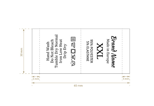 Štítky na starostlivosť o textílie Model TC-M31