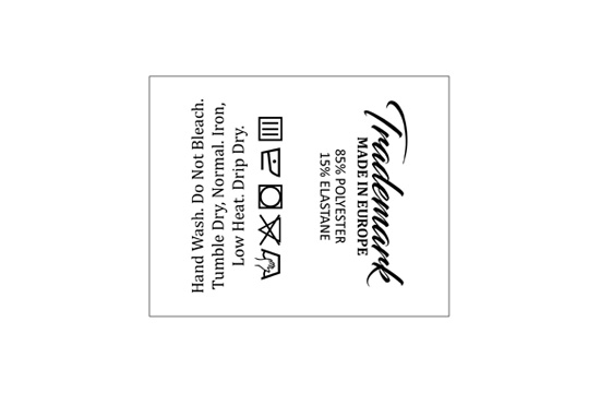 Štítky na starostlivosť o textílie Model TC-M334