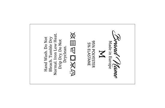 Štítky na starostlivosť o textílie Model TC-M336