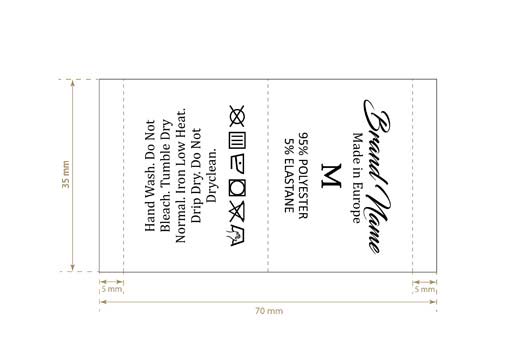 Štítky na starostlivosť o textílie Model TC-M336