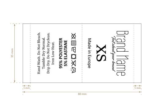 Štítky na starostlivosť o textílie Model TC-M337