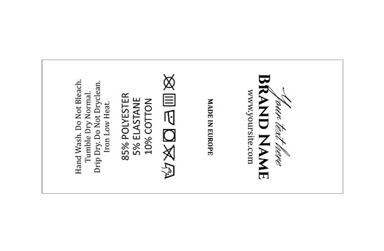 Štítky na starostlivosť o textílie Model TC-M338