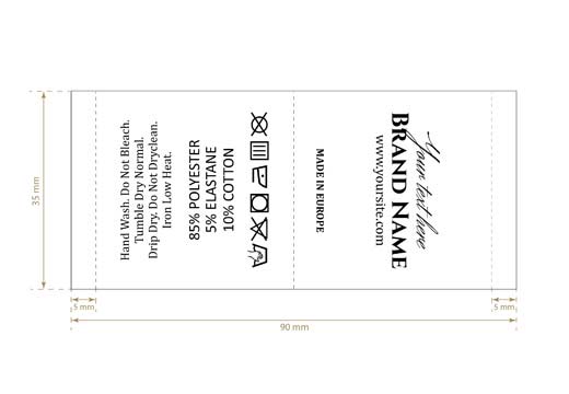 Štítky na starostlivosť o textílie Model TC-M338