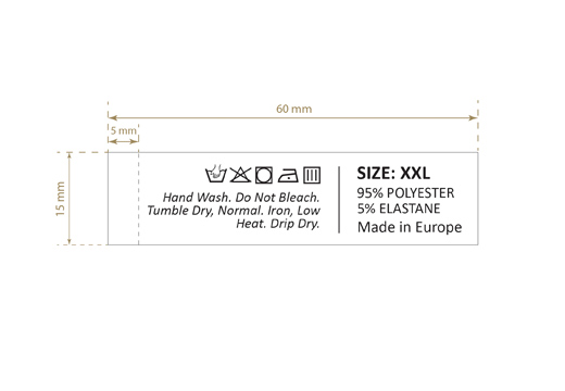 Štítky na starostlivosť o textílie Model TC-M402