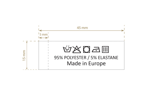 Štítky na starostlivosť o textílie Model TC-M407