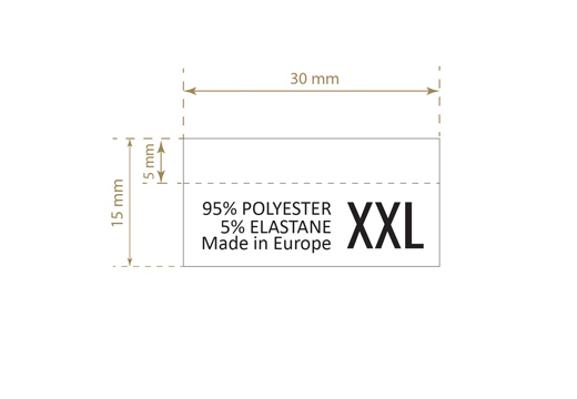 Štítky na starostlivosť o textílie Model TC-M409