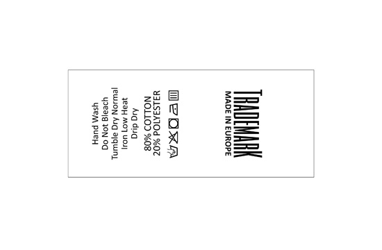 Štítky na starostlivosť o textílie Model TC-M43